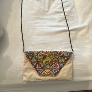 Beaded shoulder cross body purse